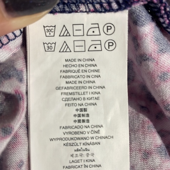 MICHAEL Michael Kors Blue Pink Relaxed Tie Front Blouse - Picture 6 of 7